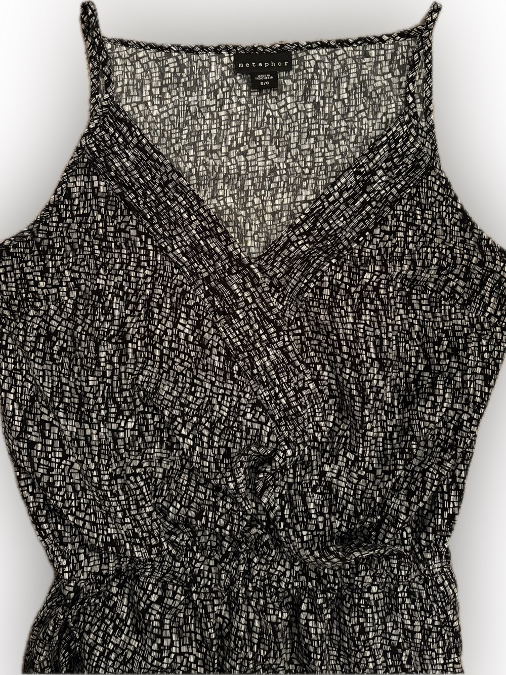 Jumpsuit Romper Black and White Patterned